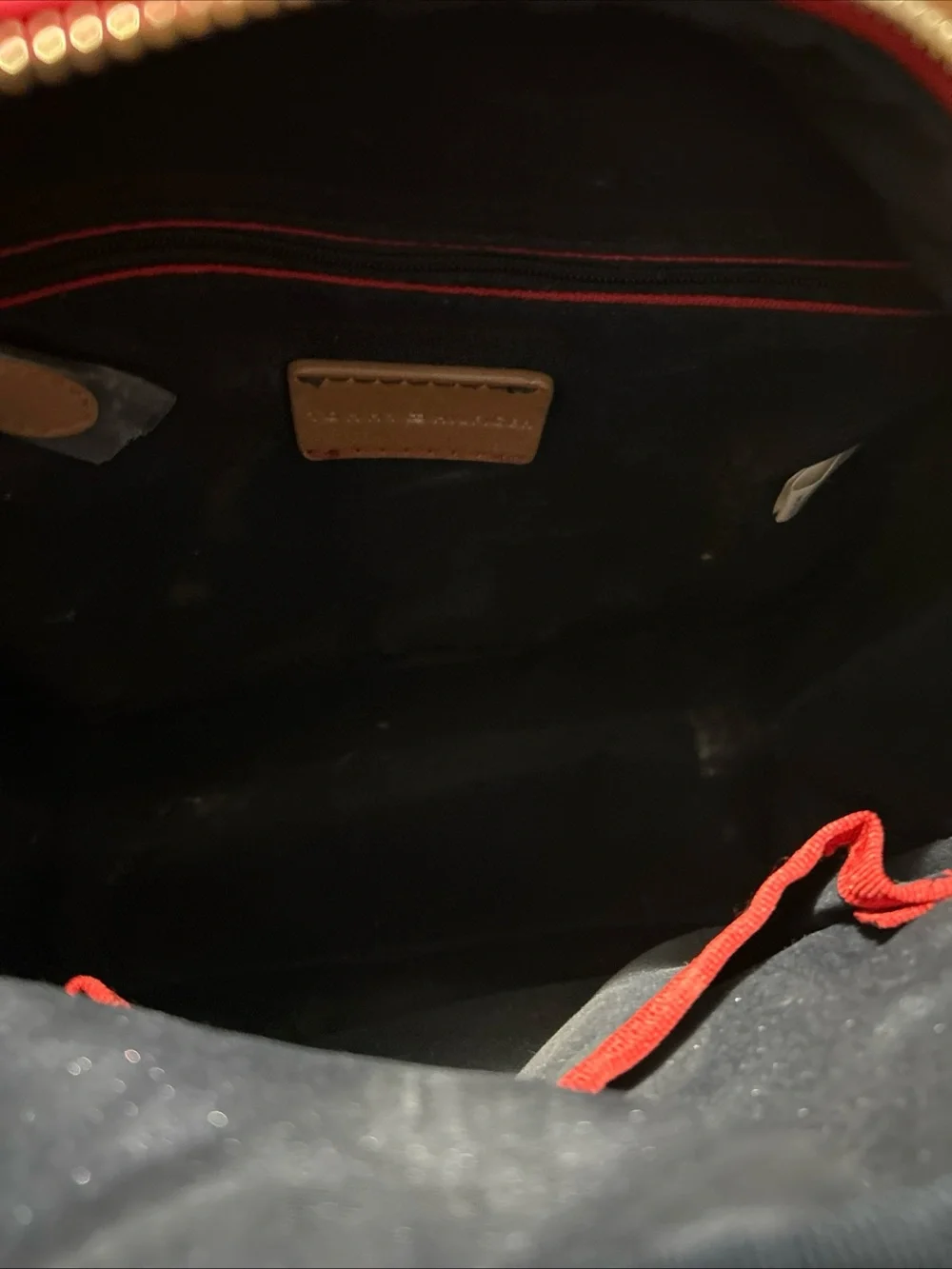 Tommy Hilfiger Red Mini Nylon Backpack with Tan Trim